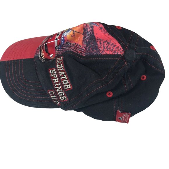 Disney Pixar Cars Kids Baseball Cap Radiator Springs Cup Adjustable Black Red - Picture 3 of 7